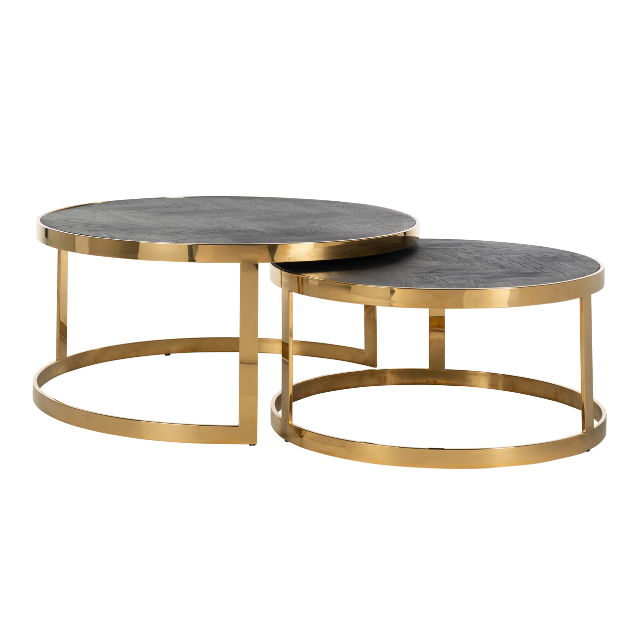 Stolik kawowy Blackbone Gold czarny rustykalny (zestaw 2 szt.)