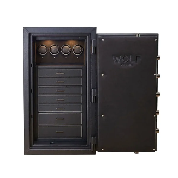 Athos 4 Piece Watch Winder and Jewelry Safe - Black