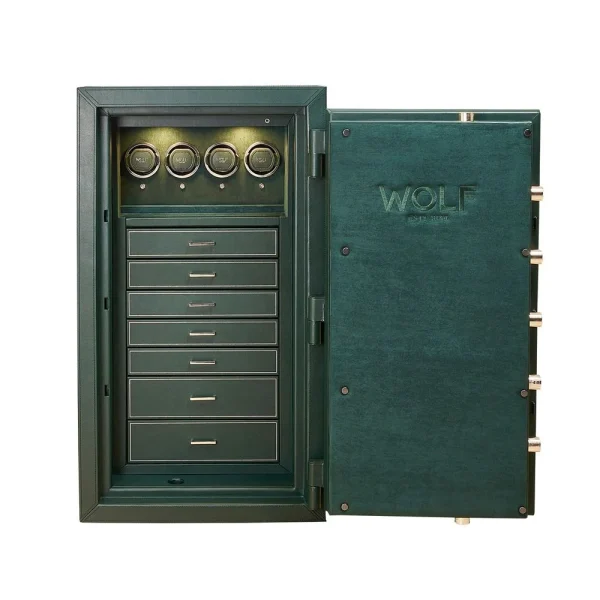 Athos 4 Piece Watch Winder and Jewelry Safe - Green