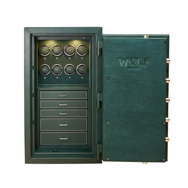 Athos 8 Piece Watch Winder and Jewelry Safe - Green