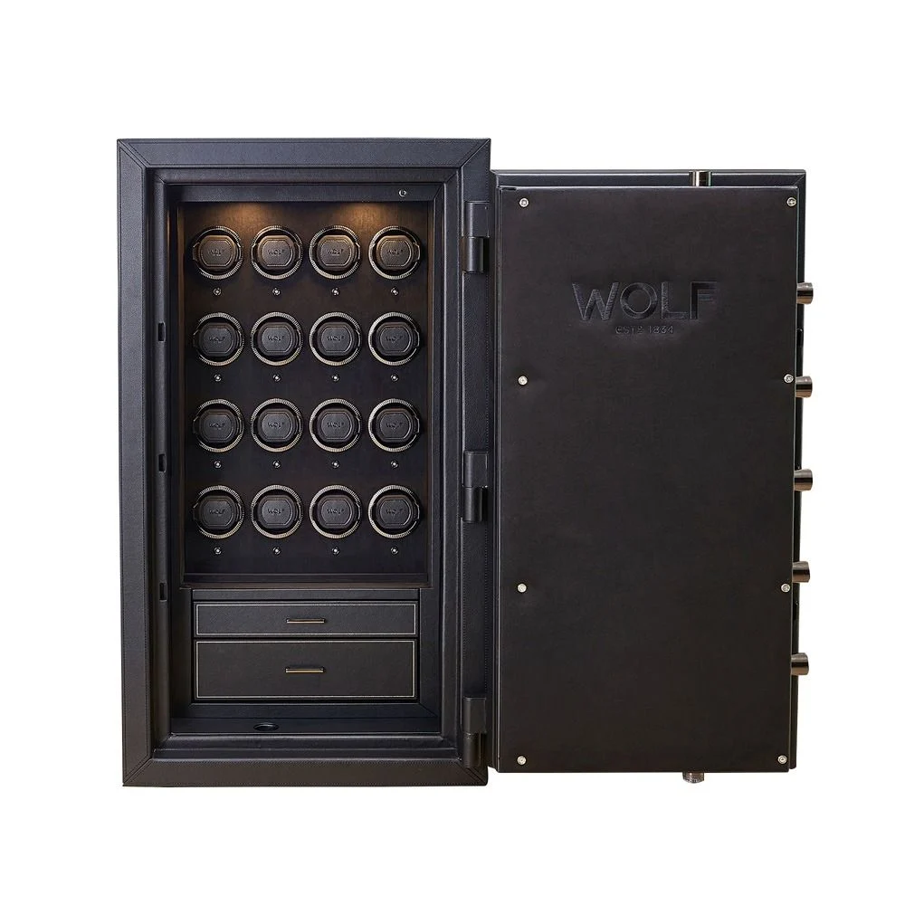 Athos 16 Piece Watch Winder and Jewelry Safe - Black
