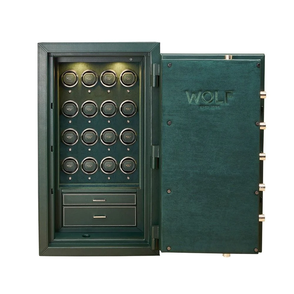 Athos 16 Piece Watch Winder and Jewelry Safe - Green