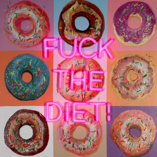 Obraz LED "F*** THE DIET"
