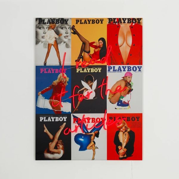 Obraz LED Playboy  'I Read It For The Articles'