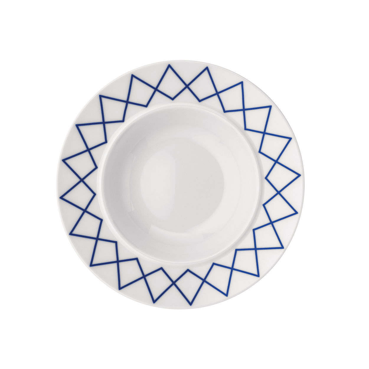 Miska na zupę z białej, zdobionej porcelany 23 cm