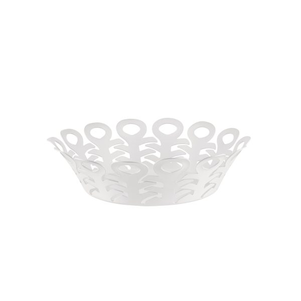 stalowa misa, mała 22 cm - biała