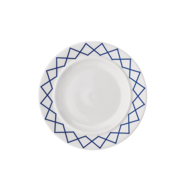 Talerz deserowy z dekorowanej białej porcelany 20 cm
