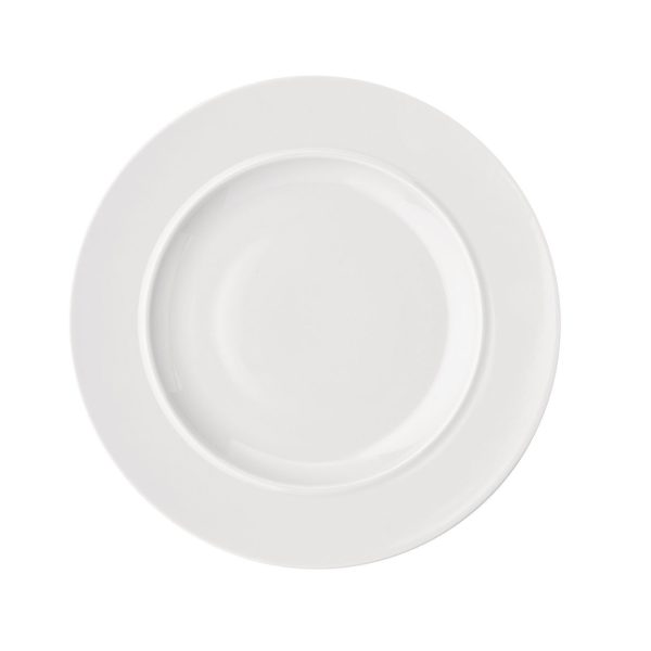 Płaski talerz z białej porcelany 27 cm
