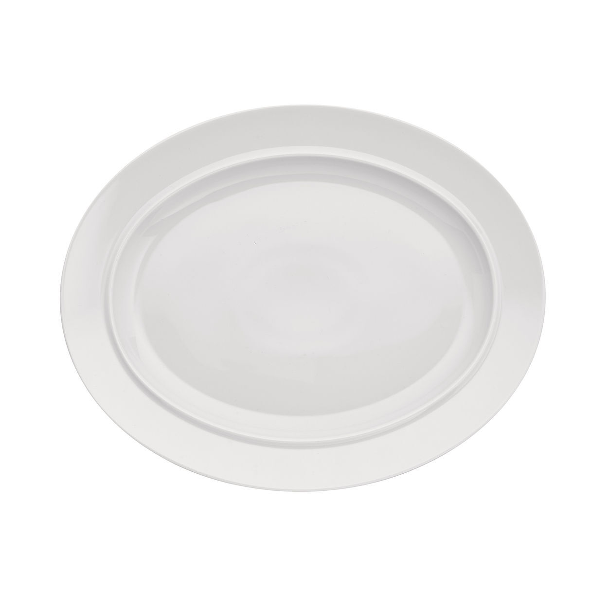 Owalny talerz do serwowania z białej porcelany 38 cm