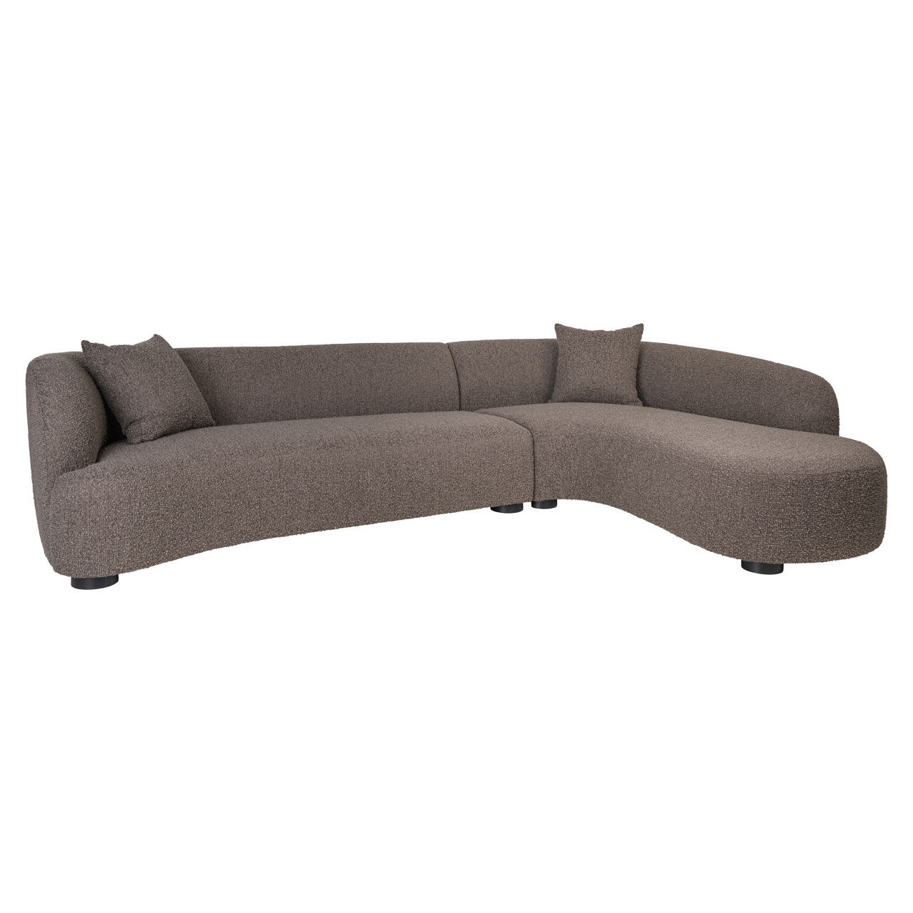 Sofa Pandora brązowa, gruba, salonowa, prawa