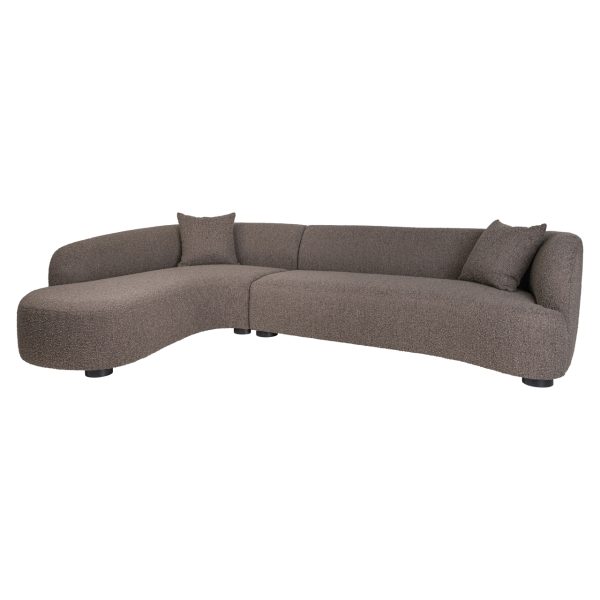 Sofa Pandora brązowa, cienka, lewa